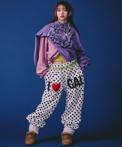 CANDY GALFY ポップポップ I LOVE GAL スウェットパンツ GALFY（ガルフィー） スウェットパンツ ジャージ GALFY/ガルフィー