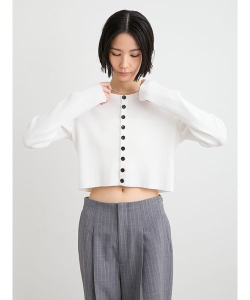 ミースロエ RIBコンパクトニット白 洗える】organic RIBコンパクトニット(ニット)｜トップス｜MIESROHE