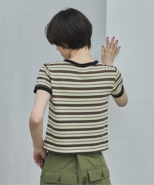 feepur（フェピュール） tシャツ マルチボーダーコンパクトリンガーTee