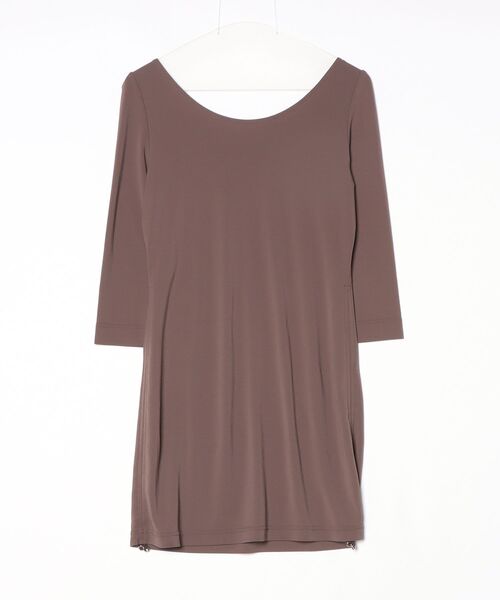 FOXEY NEW YORK 「FOXEY YORK」 7分袖ワンピース 38 ブラウン FOXEY NEW YORK 「FOXEY YORK」 7分袖ワンピース 38 ブラウン