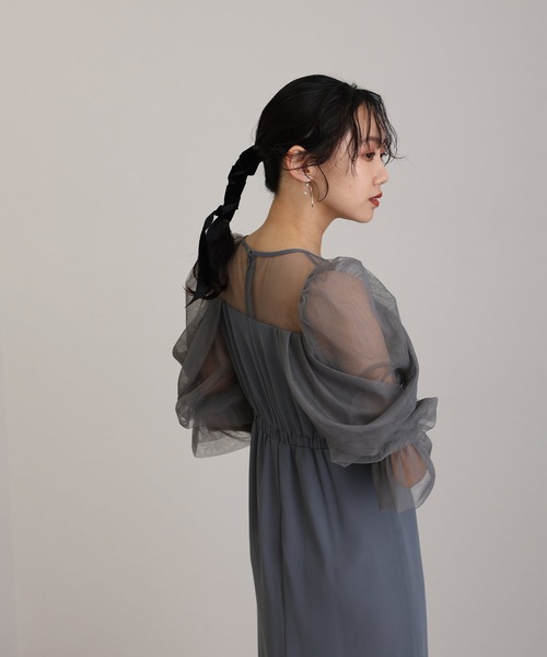 「atlo」 7分袖ワンピース M アッシュブラウン レディースの画像