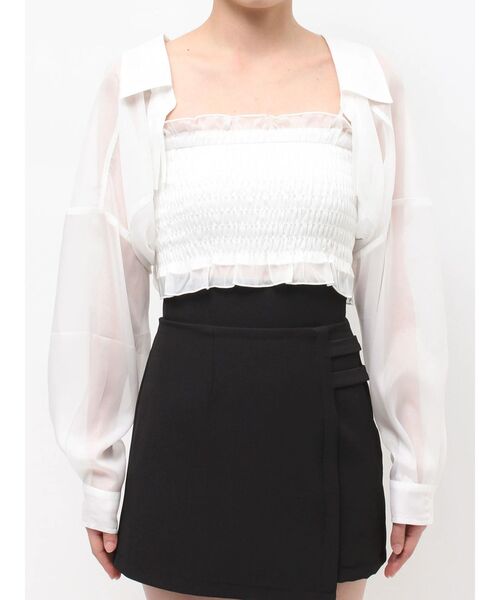 EAT ME♡シャーリングコットンシャツ新品 EAT ME♡シャーリングコットンシャツ新品 【公式通販】