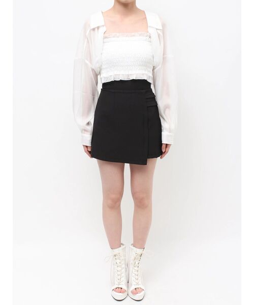 EAT ME♡シャーリングコットンシャツ新品 EATME（イートミー） ブラウス シャツ シャーリングベアTOPシャツ