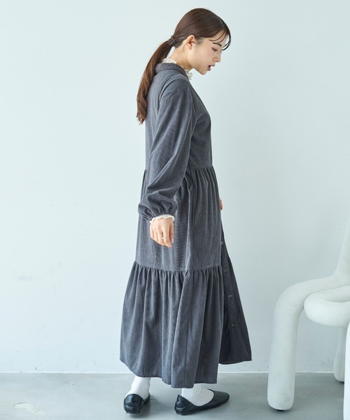「mil」 長袖ワンピース X-SMALL チャコールグレー レディース_画像5