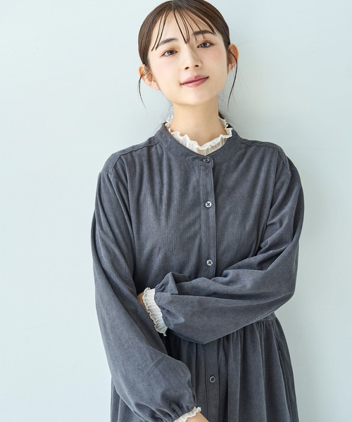 「mil」 長袖ワンピース X-SMALL チャコールグレー レディース_画像9