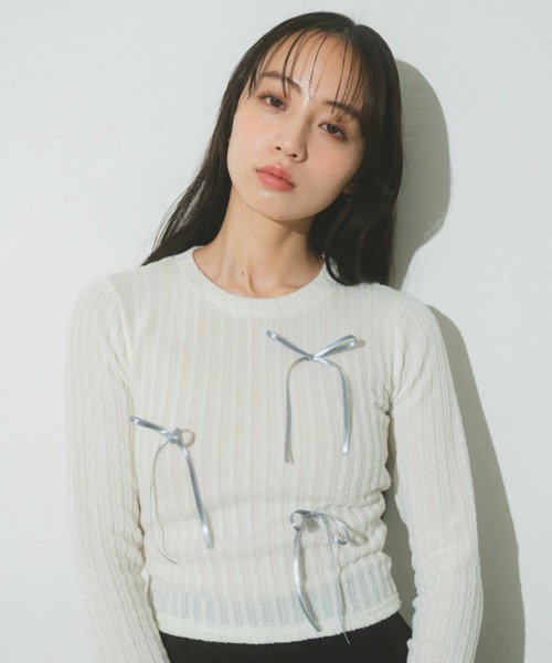 「Auntie Rosa」 「VANNIE U」長袖カットソー FREE グレー レディース_画像4