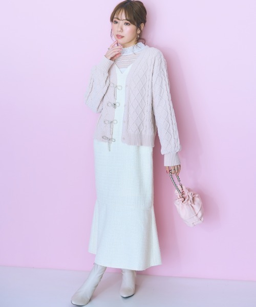 「marun」 「SMILELAND」ノースリーブワンピース L アイボリー レディース_画像8
