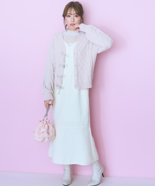 「marun」 「SMILELAND」ノースリーブワンピース L アイボリー レディース_画像9