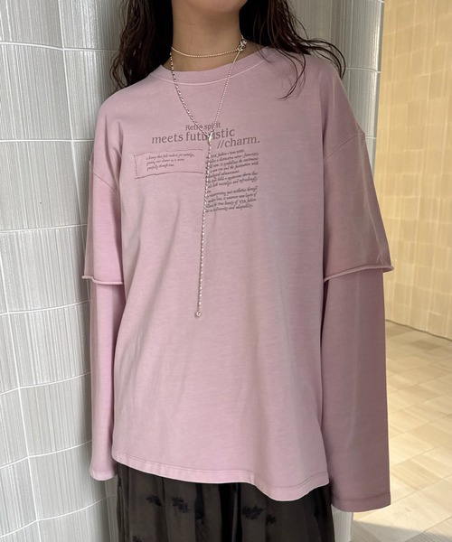 Ameri（アメリ） tシャツ 「ZOZOTOWN限定」VINTAGE LIKE LAYARD LONG