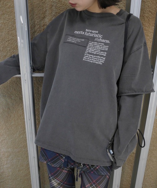 Ameri（アメリ） tシャツ 「ZOZOTOWN限定」VINTAGE LIKE LAYARD LONG
