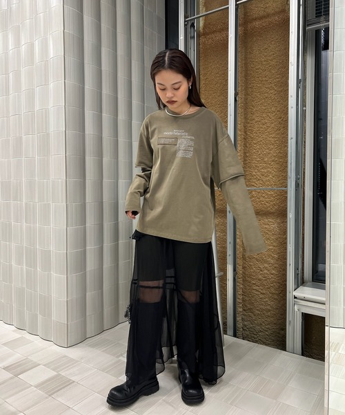 Ameri VINTAGE KNOT LONG TEE Tシャツ Ameri（アメリ） tシャツ 「ZOZOTOWN限定」VINTAGE LIKE LAYARD LONG