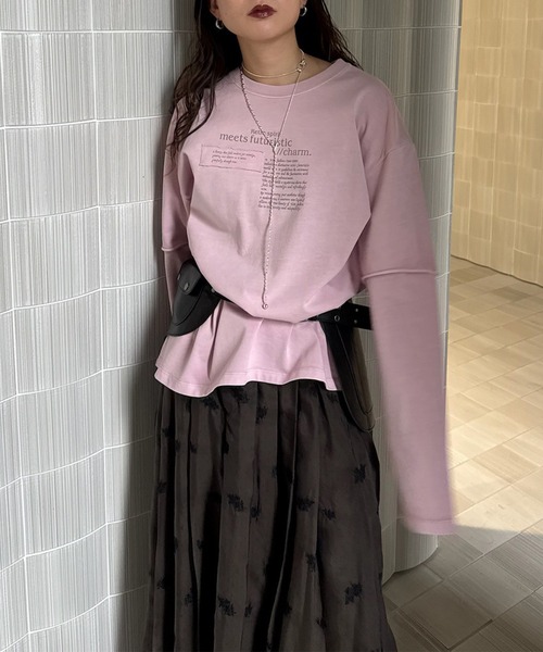 Ameri VINTAGE KNOT LONG TEE Tシャツ Ameri（アメリ） tシャツ 「ZOZOTOWN限定」VINTAGE LIKE LAYARD LONG