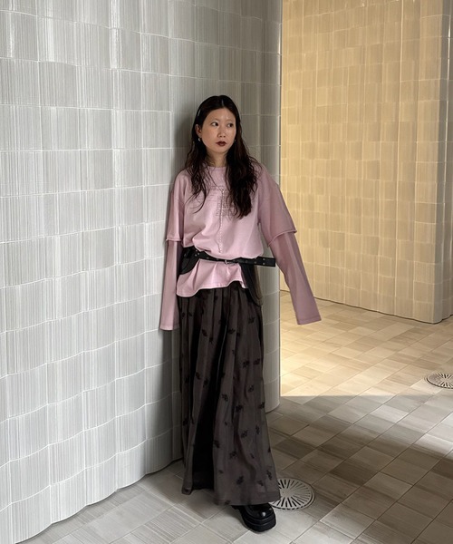カットソー(長袖/七分) Ameri vintage SPARKLE LAYERED LIKE KNIT Ameri vintage SPARKLE LAYERED LIKE KNIT 【公式通販】