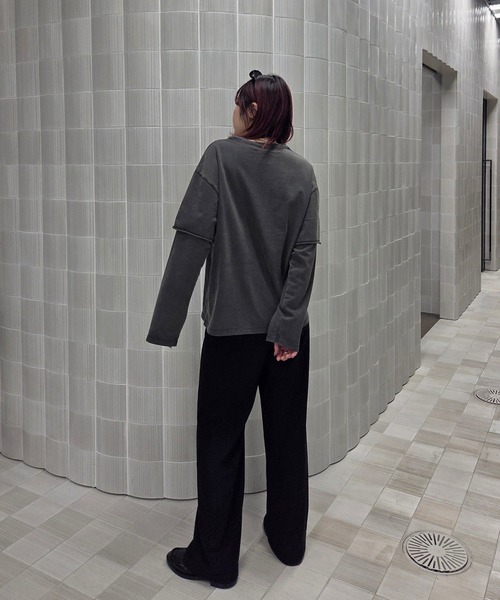 カットソー(長袖/七分) Ameri vintage SPARKLE LAYERED LIKE KNIT Ameri vintage SPARKLE LAYERED LIKE KNIT 【公式通販】