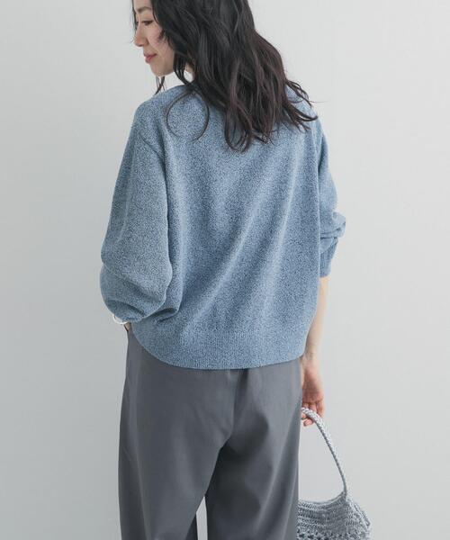 mdki  ブークレショートニット 楽天市場】ブークレ ショート ニット トップス クルーネック プル