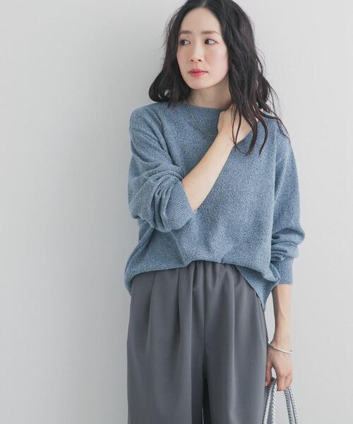 mdki  ブークレショートニット 楽天市場】ブークレ ショート ニット トップス クルーネック プル