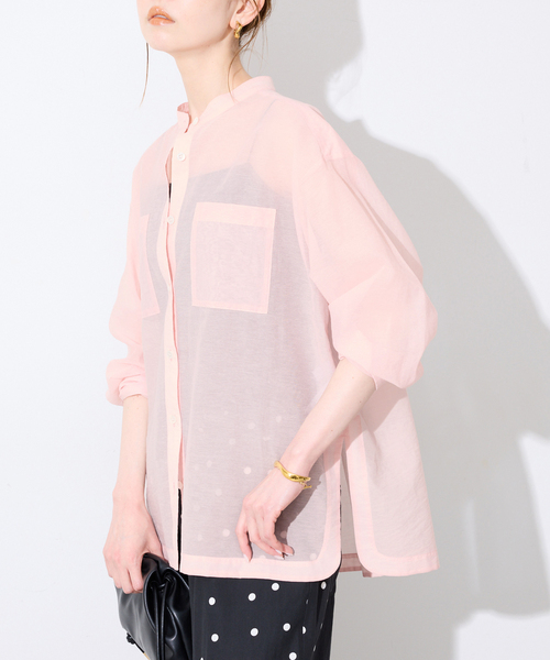 Asa⭐︎様専用 slobeiena バンドカラーシアーシャツブラウス SLOBE 