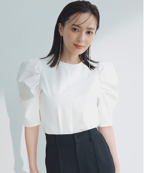 「anuans」 半袖カットソー FREE ネイビー レディース_画像2