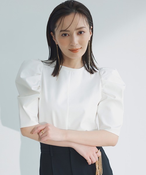 「anuans」 半袖カットソー FREE ネイビー レディース_画像10