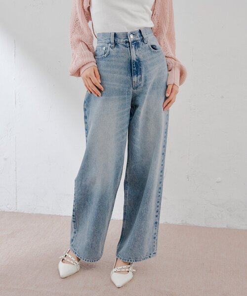 ジーンズ デニム デニムパンツ 2wayストレートデニム レディースの画像