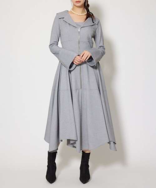 rienda（リエンダ） 長袖ワンピース MEDIUM グレー レディース