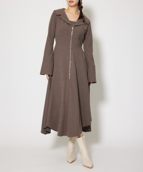 rienda（リエンダ） 長袖ワンピース MEDIUM グレー レディース 