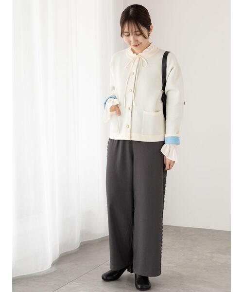 「Te chichi TERRASSE」 ニットカーディガン F オフホワイト レディース_画像2
