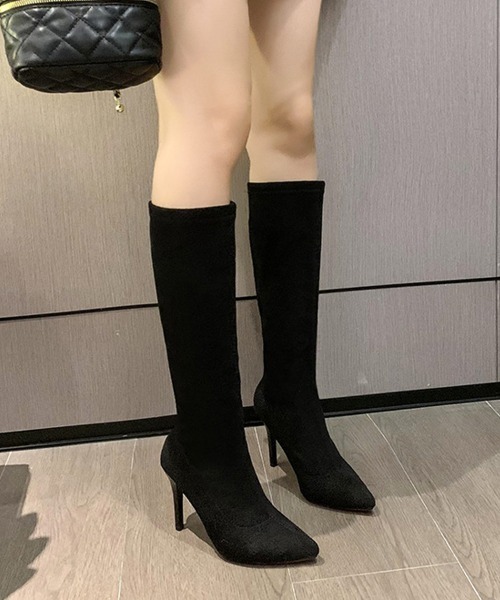 「Miniministore」 ロングブーツ 25.0cm アイボリー レディース_画像3