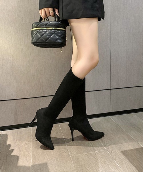 「Miniministore」 ロングブーツ 25.0cm アイボリー レディース_画像4
