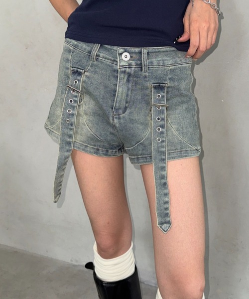 Bamm ジーンズ デニム デニムパンツ エッジベルトマイクロミニショート