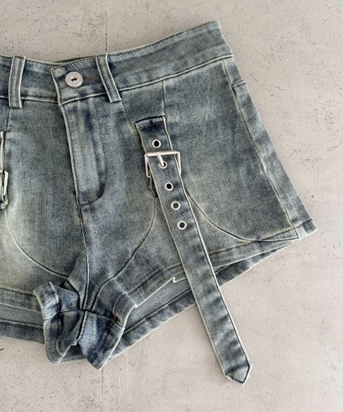 Bamm ジーンズ デニム デニムパンツ エッジベルトマイクロミニショート