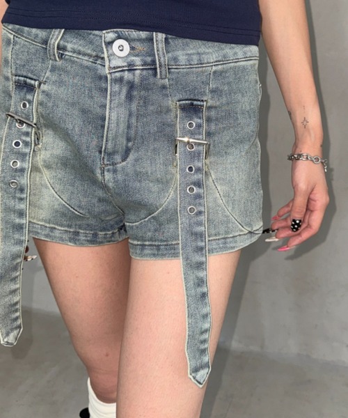 Bamm ジーンズ デニム デニムパンツ エッジベルトマイクロミニショート