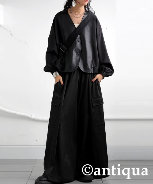 「antiqua」 カーゴパンツ LARGE ブラック レディース_画像6