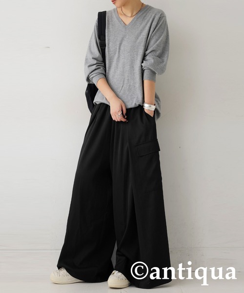 「antiqua」 カーゴパンツ LARGE ブラック レディース_画像9