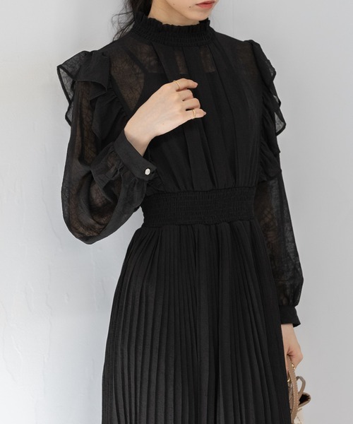 「pumpkin port」 長袖ワンピース M ボルドー レディース_画像3