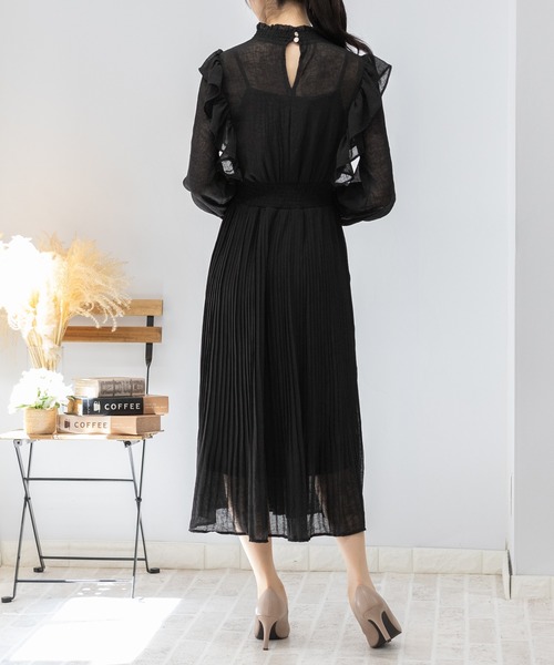 「pumpkin port」 長袖ワンピース M ボルドー レディース_画像6