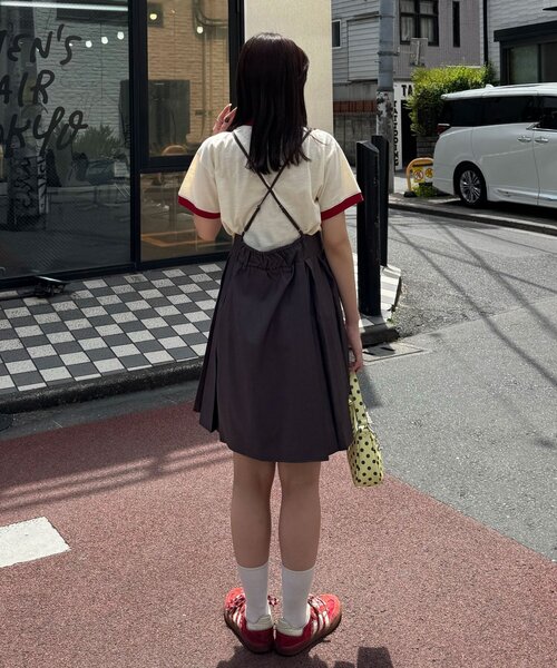 Minami♪未使用☆慈雨 ドット柄 ハイネック チュニック ワンピース CIAOPANIC（チャオパニック） チュニック （ドット柄・無地）プリーツ