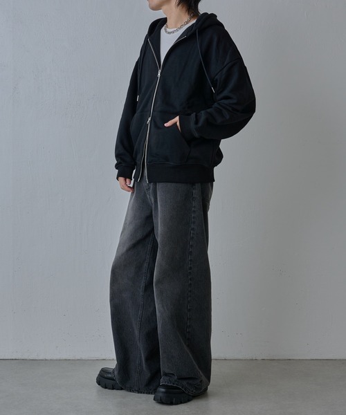 「COLONY 2139」 ジップアップパーカー MEDIUM ブラック メンズ_画像6