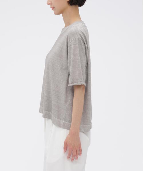 MHL.（エムエイチエル） tシャツ 半袖 CARBON DYED COTTON LINEN