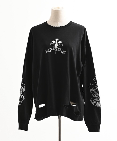 REFLEM（レフレム） tシャツ 「REFLEM/レフレム」クロスラインストーン