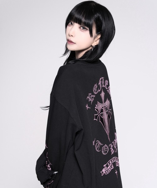 REFLEM（レフレム） tシャツ 「REFLEM/レフレム」クロスラインストーン