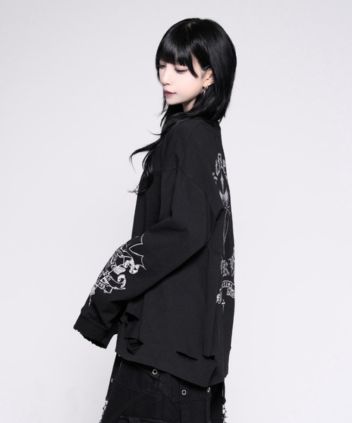 REFLEM（レフレム） tシャツ 「REFLEM/レフレム」クロスラインストーン