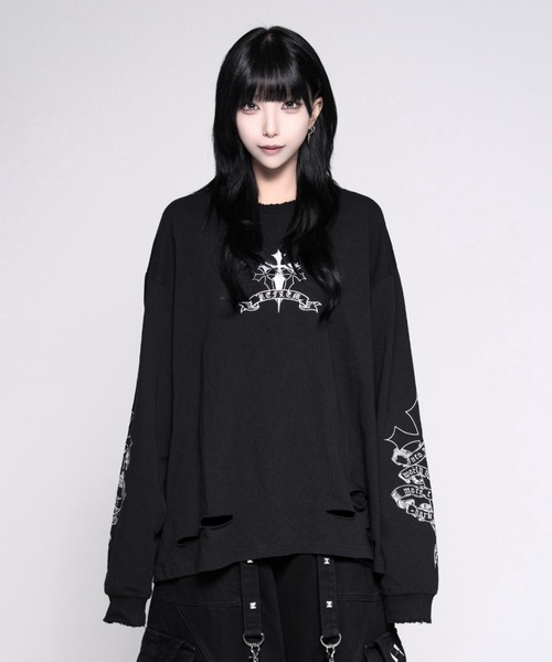 REFLEM（レフレム） tシャツ 「REFLEM/レフレム」クロスラインストーン