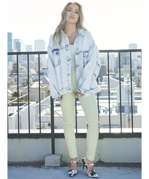 EGOIST（エゴイスト） パンツ 切替フェイクレザースキニーパンツ