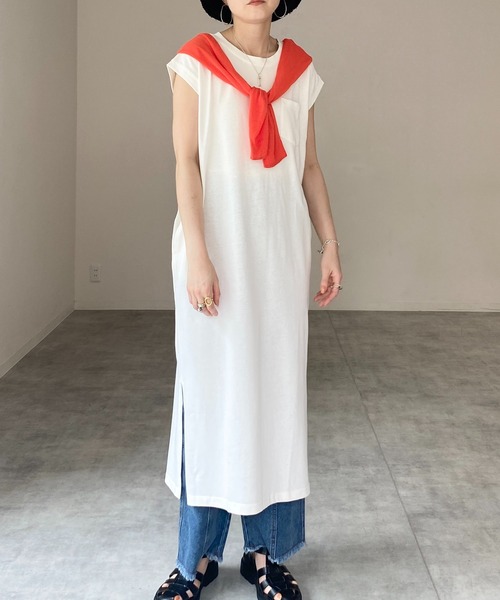 ワンピース クルーネックヘビーウェイトフレンチスリーブロングtシャツワンピース Zozotown Yahoo 店 通販 Yahoo ショッピング