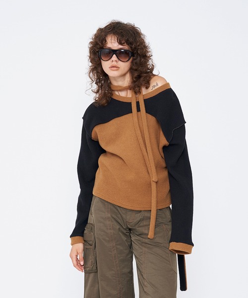 トップス VIAVANDA  HALTER NECK SWEATSHIRTS VIAVANDA 2WAY HALTER NECK SWEATSHIRTS