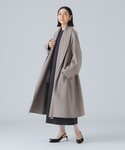ノーカラーコート コート ラップガウン リバー...の詳細画像2