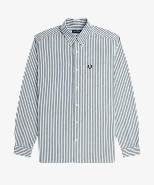 FRED PERRY ストライプ ＢＤシャツ ホワイト×グレー Ｍ 楽天市場】フレッドペリー FRED PERRY ストライプ