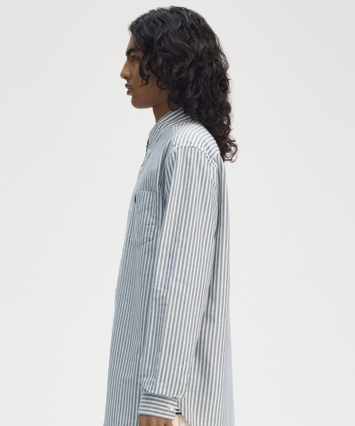FRED PERRY ストライプ ＢＤシャツ ホワイト×グレー Ｍ 楽天市場】フレッドペリー FRED PERRY ストライプ
