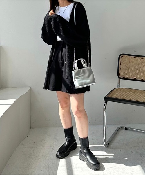 アトリエボズ ハイウエストハーフパンツ ハイウエストタックハーフパンツ | LE MORE